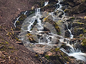 Water cascade, long exposure method