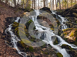 Water cascade, long exposure method