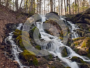 Water cascade, long exposure method