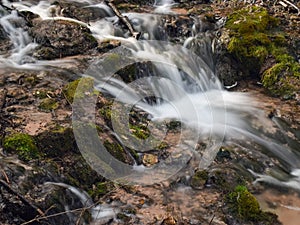 Water cascade, long exposure method