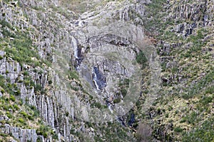Water cascade on a mountain of the Arouca geopark Portugal photo