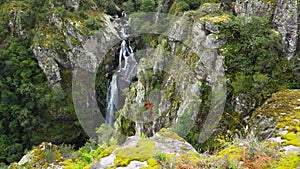 Water cascade between rocks, Silleda, Pontevedra, Galicia, Spain photo