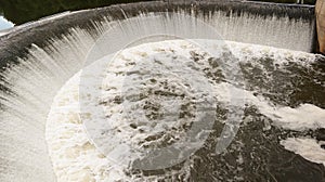 water cascade streaming down a lasher, cool white balance, concept for water saving, conservation, keeping water clean 3