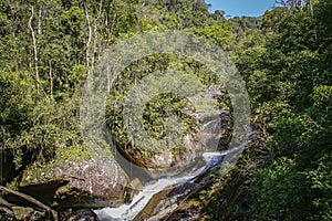 Water cascades in tropical Atlantic forest, Mantiqueira mountains, Brazi