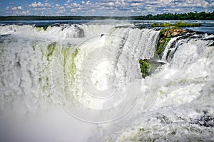 Water cascading over the Iguacu falls