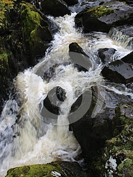 Water cascading over rocks, Watendlath Beck