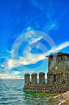 Water castle on the coast of Lago di Garda in Sirmione