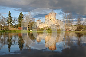 The water castle Olavinlinna in Finland