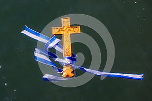 water ceremony marking the Orthodox Epiphany Day, in port of The