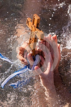 water ceremony marking the Orthodox Epiphany Day, in port of The