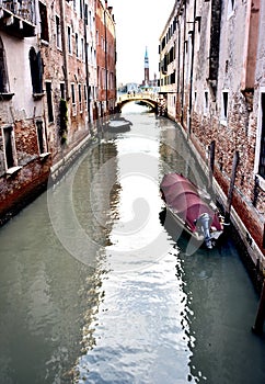 Water channel between buildings