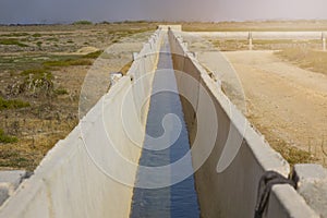 Water channel in the field