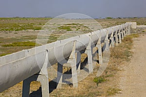 Water channel in the field