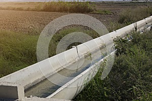 Water channel in the field