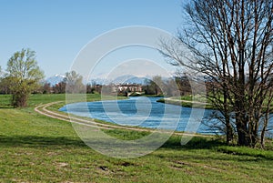 Water channel for irrigation of agricultural fields