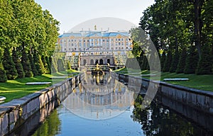 The water channel of Petergof Palace, St. Petersburg, Russia