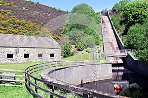 The water channel from Winscar Reservoir, into Dunford Bridge. photo