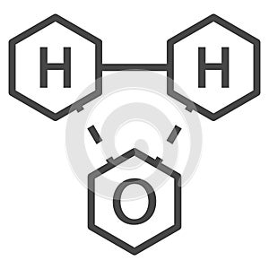 Water chemistry formula icon, outline style
