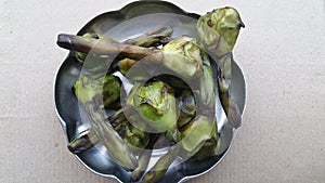 Water chestnut in plate