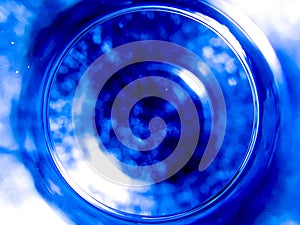 Water circle or ring on blue