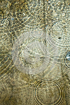 Water circles pattern texture in the fountain