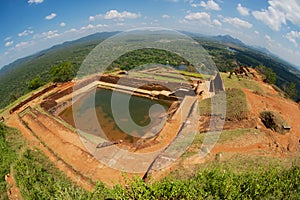 The water in cistern on top of the Sigiriya Rock fortress, Sri Lanka.