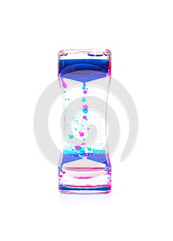 Water clock clepsydra with coloured drops isolated on a white background