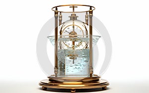 Water Clock Clepsydra isolated on transparent background.