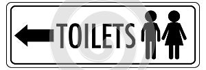 Water closet (WC) sign isolated on white background