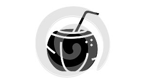 water coconut coco glyph icon animation