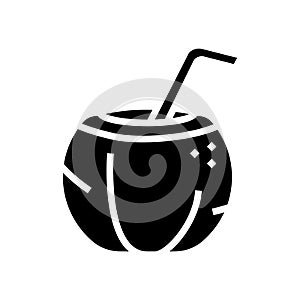 water coconut coco glyph icon vector illustration
