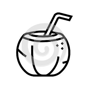 water coconut coco line icon vector illustration