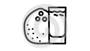 water coconut tropical line icon animation