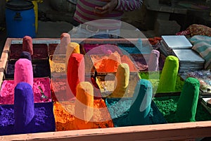 Water color powders on stall
