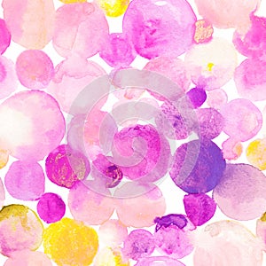 Water color seamless abstract hand drawn watercolor spot pattern.