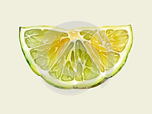 Water color vector lime slice fuit illustration
