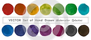 Water Colour Circle. Circular Shapes Design. Art Splash on Paper. Hand Paint Water Colour Circle. Isolated Brush Stroke