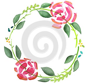 Water colour floral wreath 3