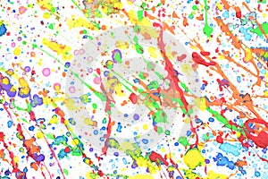 water colour splash on white paper, colourful art design