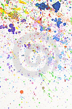 water colour splash on white paper, colourful art design