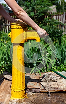 water column which is opened by pressing the lever