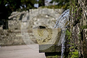 Water coming from a fountain