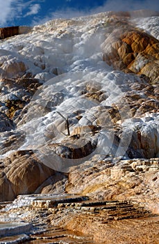 Water coming off Mammoth Hot Springs Terraces