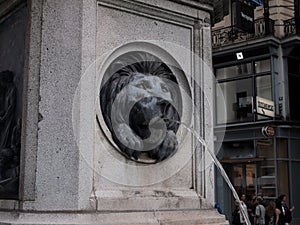 Water coming out of lion's mouth