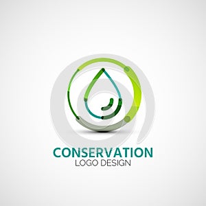 Water conservation company logo, business concept