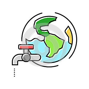 water conservation environmental color icon vector illustration