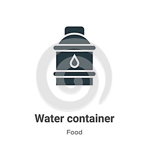 Water container vector icon on white background. Flat vector water container icon symbol sign from modern food collection for