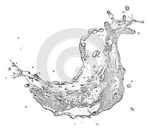 Water containing soap splashing