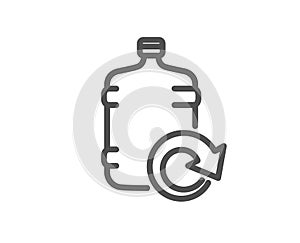Water cooler bottle line icon. Refill aqua sign. Vector