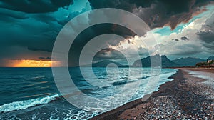 Water-covered Beach Shoreline